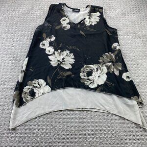 Marallis Collection Women's Shirt Blouse Floral Black